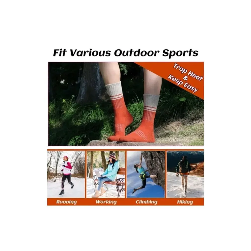Thermaloot Socks for Women,5 Pairs Warm Merino Wool Socks Hiking Socks Large B